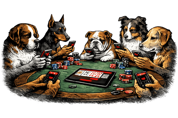 Dogs playing poker